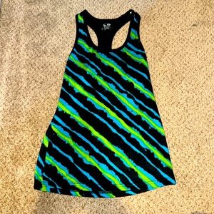 Women’s Champion Abstract Navy blue and Lime green tank top Size Small